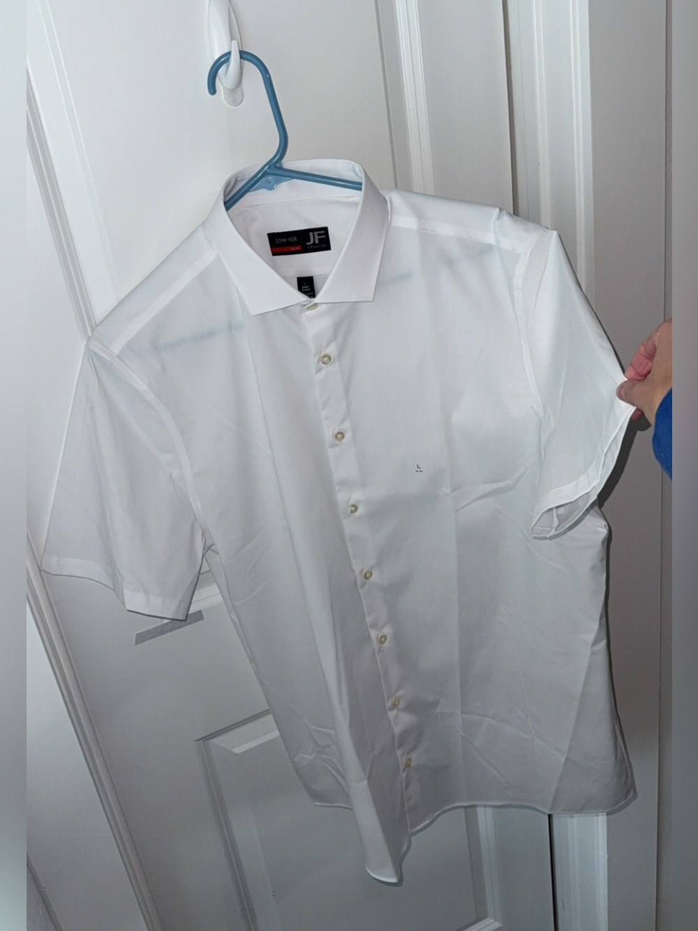 jf j.ferrar White Short-Sleeve Dress Shirt Men Size Small